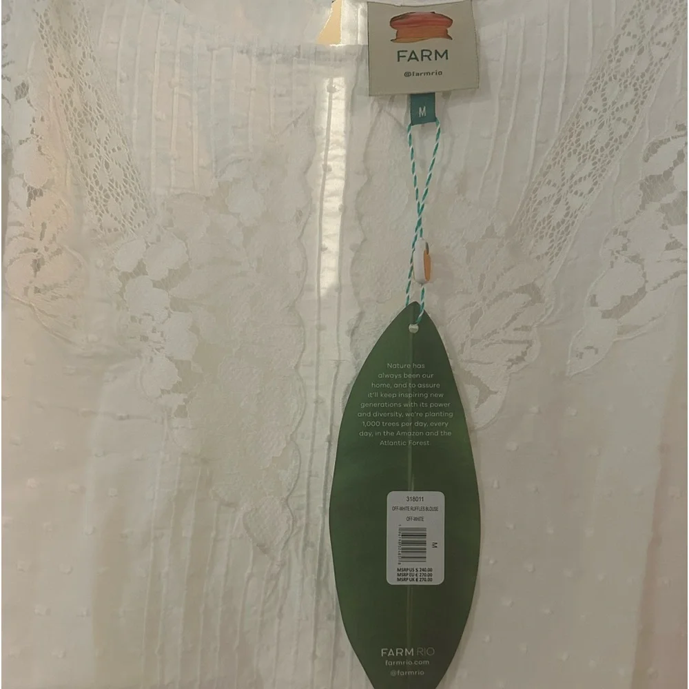 Farm Rio Off-White Ruffle Blouse - Picture 5 of 6